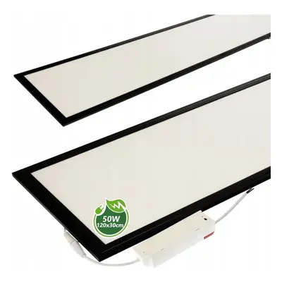 BERGE LED panel povrchový - 30x120 - 50W - černý - neutrální bílý