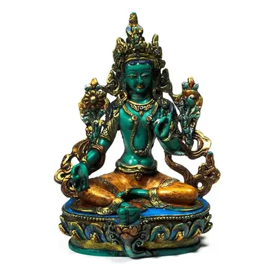 Milujeme Kameny Zelená Tara - žensky Buddha - barevná soška Feng shui