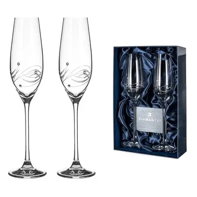 Diamante skleničky na šampaňské Lunar s krystaly Swarovski 210 ml 2KS