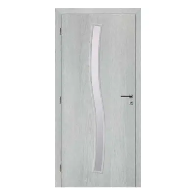 Solodoor Interiérové dveře Etta 1, 80 L, 850 × 1985 mm, fólie, levé, Earl Grey, prosklené