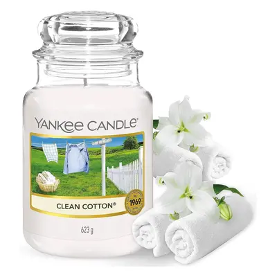 Yankee Candle vonná svíčka Classic ve skle velká Clean Cotton 623 g