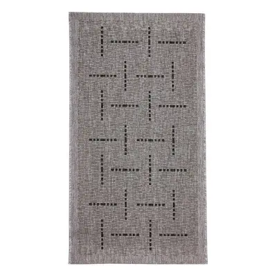 Devos koberce Kusový koberec FLOORLUX Silver/Black 20008 – na ven i na doma - 80x150 cm