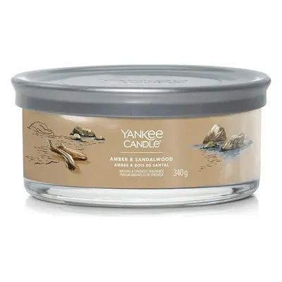 Yankee Candle vonná svíčka Signature Tumbler 5 knotů Amber & Sandalwood 340g