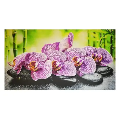 Obkladové panely 3D PVC TP10019558, rozměr 1002 x 602 mm, orchidej na kamenech, GRACE