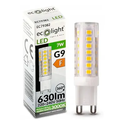 ECOLIGHT LED žárovka - G9 - 7W - studená bílá