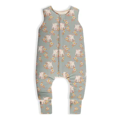 Celoroční spací pytel s nohavicemi Sleepee Vintage Animals Sky Blue/Cream XS