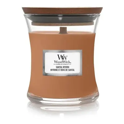 WoodWick vonná svíčka s dřevěným knotem malá Santal Myrrh 85g