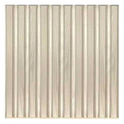 Obkladové panely 3D PVC SLATS D167 dřevo bílé, cena za kus, rozměr 500 x 500 mm, SLATS dřevo bíl