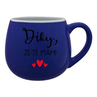 DÍKY, ŽE TĚ MÁM! - modrý keramický hrníček 300 ml