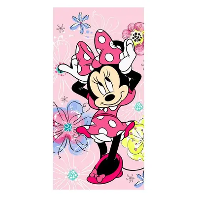 Jerry Fabrics Dětská osuška s potiskem - Minnie - Pink Bow | 70 x 140 cm