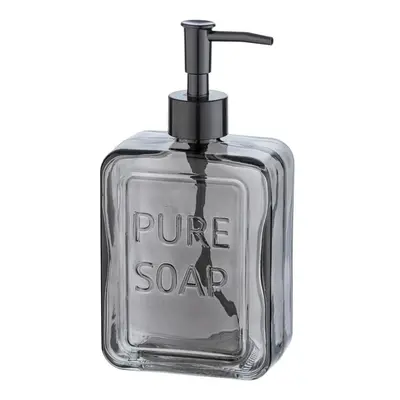 Šedý skleněný dávkovač na mýdlo Wenko Pure Soap