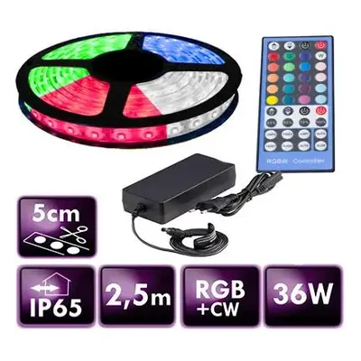 ECOLIGHT LED pásek - RGB+CW - 2,5m - 60LED/m - 14,4W/m - 1500Lm - IP65 - SADA