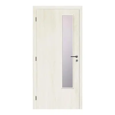 Solodoor Interiérové dveře L2 sklo, 70 L, 750 × 1985 mm, fólie, levé, Andorra white, prosklené