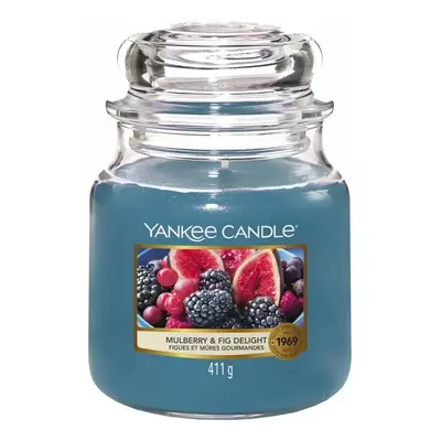 Yankee Candle vonná svíčka Classic ve skle střední Mulberry & Fig Delight 411 g