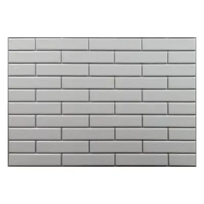 Obkladové panely 3D PVC 01, rozměr 440 x 580 mm, malá cihla bílá se stříbrnou spárou, IMPOL TRAD