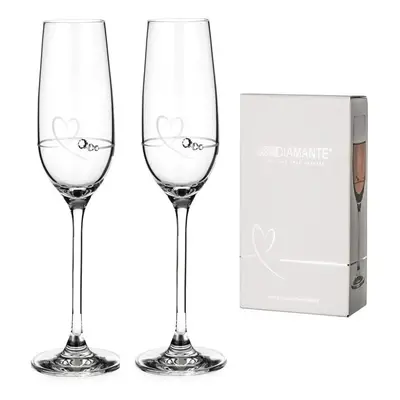 Diamante sklenice na Šampaňské se Swarovski krystaly Petit Heart 150 ml 2KS