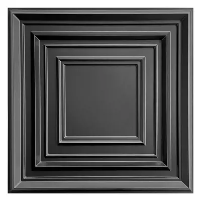 Obkladové panely 3D PVC ROMA D145 černé, cena za kus, rozměr 500 x 500 mm, ROMA černé, IMPOL TRA