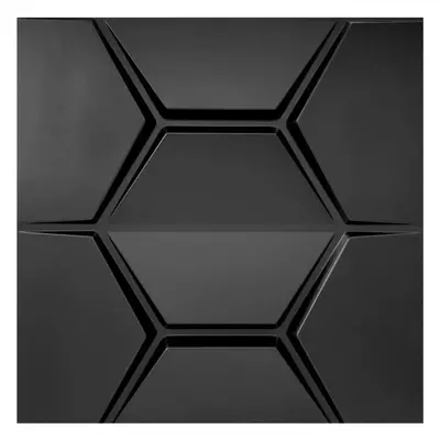 Obkladové panely 3D PVC HEXAGON D154 černý, cena za kus, rozměr 500 x 500 mm, HEXAGON černý, IMP