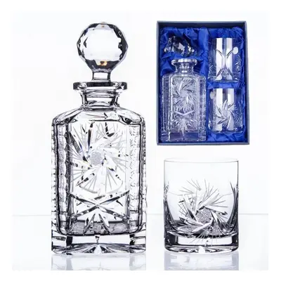 Onte Crystal Bohemia Crystal ručně broušený whisky set Větrník 1+2