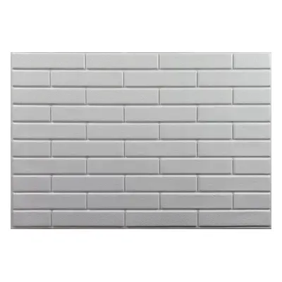 Obkladové panely 3D PVC 02, rozměr 440 x 580 mm, malá cihla bílá s bílou spárou, IMPOL TRADE