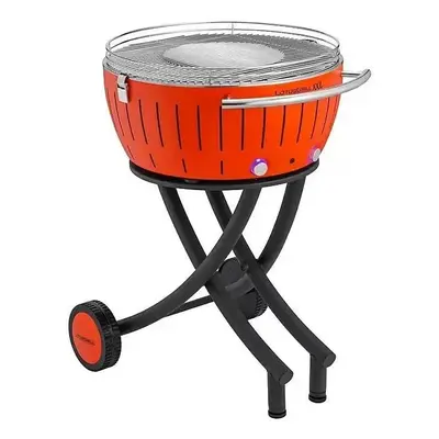 Bezkouřový gril na dřevěné uhlí LotusGrill XXL / ø 60 cm / nerez / oranžová