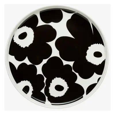 Marimekko Talíř Oiva Unikko 20 cm černý