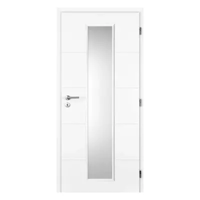 Doornite Quatro Interiérové dveře Linea, 90 P, 946 × 1983 mm, lakované, pravé, bílé, prosklené