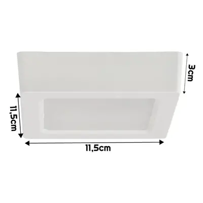 BERGE Čtvercový LED panel bílý - přisazený - 6W - PC - neutrální bílá