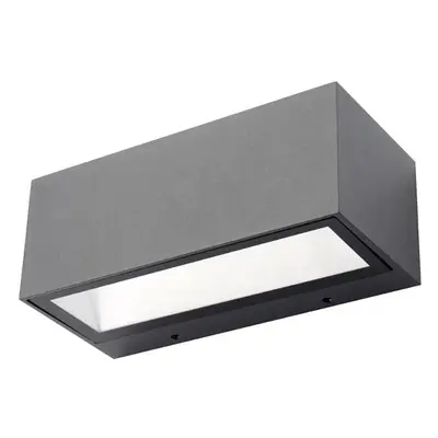 Černé fasádní LED svítidlo obdelníkové 12W IP54 - Ecolite - LED venkovní svítidla > LED fasádní