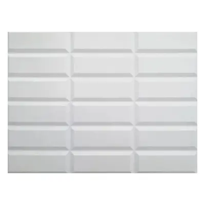 Obkladové panely 3D PVC 12, rozměr 440 x 580 mm, obklad bílý s bílou spárou, IMPOL TRADE