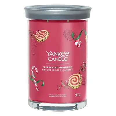 Yankee Candle vonná svíčka Signature Tumbler ve skle velká Peppermint Pinwheels 567g