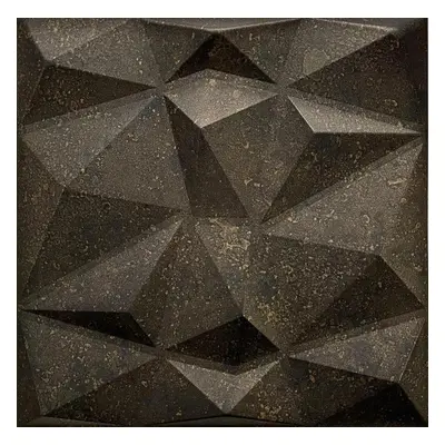 3D panel 0073, rozměr 50 cm x 50 cm, DIAMANT beton černo-zlatý, IMPOL TRADE