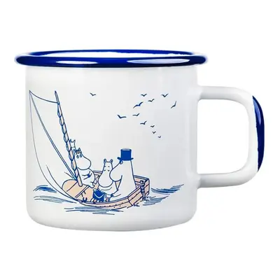 Hrnek Moomin Sailors 0,37l, smalt / bílo-modrý