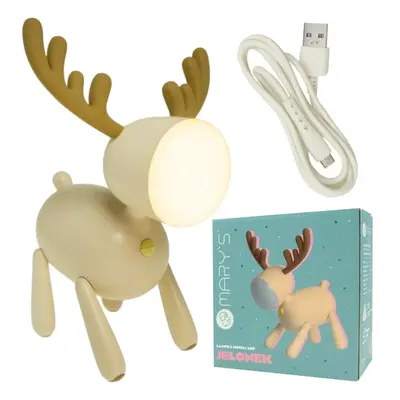 ECOLIGHT Dětská LED noční lampa DEER béžová