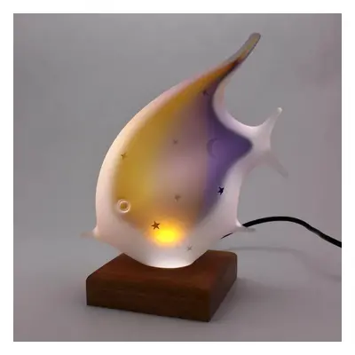 Skleněná lampa - ryba LF, ELEGANT - ametyst a zlatý topaz, 22 cm | České sklo od Artcristal Bohe