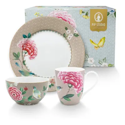 Pip Studio Blushing Birds Snídaňová sada, khaki