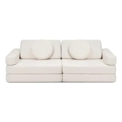 Rozkládací dětská pěnová pohovka a bunker SHAPPY PLAY SOFA TEDDY více barev Barva: Cream White