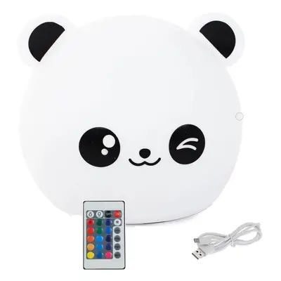 Verk 24079 Noční RGB lampička dotyková panda USB 1200mAh s dálkovým ovládáním