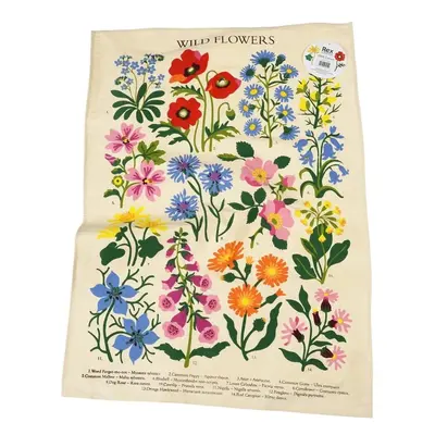 Béžová bavlněná utěrka Rex London Wild Flowers, 50 x 70 cm