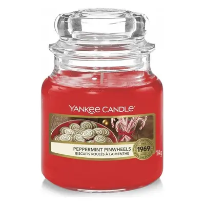 Yankee Candle vonná svíčka Classic ve skle malá Peppermint Pinwheels 104 g