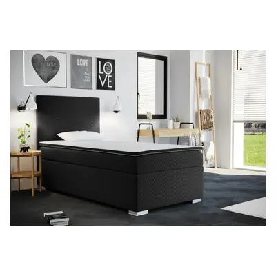 Expedo Čalouněná postel boxspring RENATA + vrchní matrace, 90x200, sawana pik honey 14, pravá