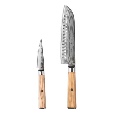 KATFINGER | Basic Olive S "Santoku" | sada damaškových nožů 2ks | KFs406