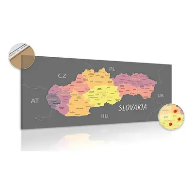 Obraz na korku pastelová mapa Slovenska