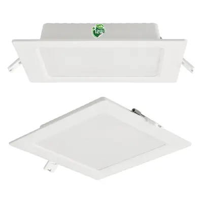 BERGE Čtvercový LED panel zapuštěný - bílý - 12W - PC - neutrální bílá