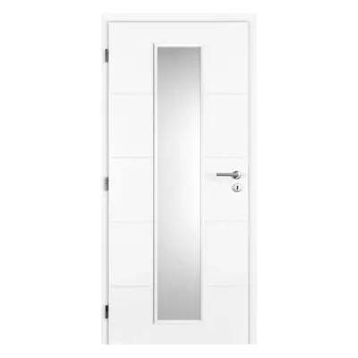 Doornite Quatro Interiérové dveře Linea, 80 L, 846 × 1983 mm, lakované, levé, bílé, prosklené