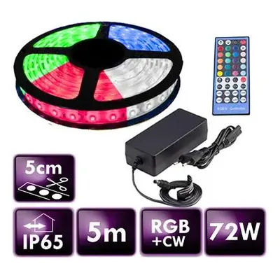 ECOLIGHT LED pásek - RGB+CW - 5m - 60LED/m - 14,4W/m - 3000Lm - IP65 - SADA