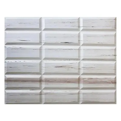 Obkladové panely 3D PVC 13, rozměr 440 x 580 mm, obklad krémový dekor Travertin, IMPOL TRADE