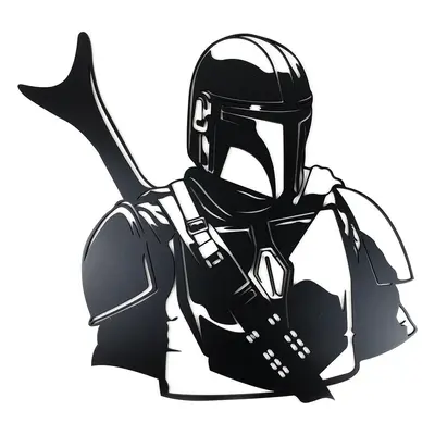 Živá Zeď Dřevěná nástěnná černá dekorace Star Wars Mandalorian malý