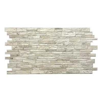 Obkladové panely 3D PVC 0006, rozměr 960 x 485 mm, břidlicový obklad krémový, IMPOL TRADE