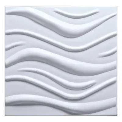 3D panel 0016, rozměr 50 cm x 50 cm, WAVE bílý, IMPOL TRADE